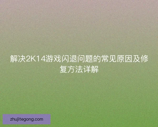 解决2K14游戏闪退问题的常见原因及修复方法详解